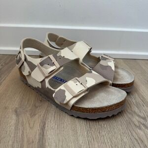 Birkenstock Milano Soft Footbed Desert Camo Birko-Flor Sandals Size 36 NWOT